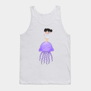 Jellyfish Chibi Girl Tank Top